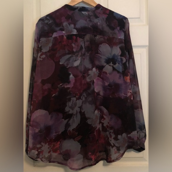 Christopher & Banks Floral Pattern Ruffled Blouse - Picture 2 of 8